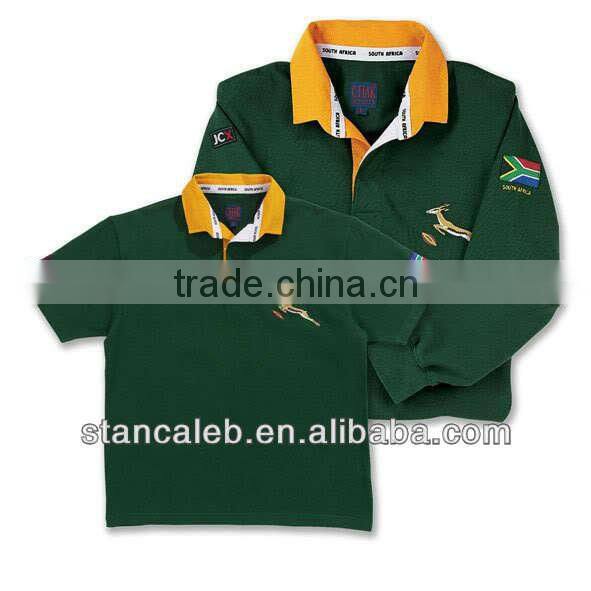 black and white color men's designed long sleeves rugby jerseys