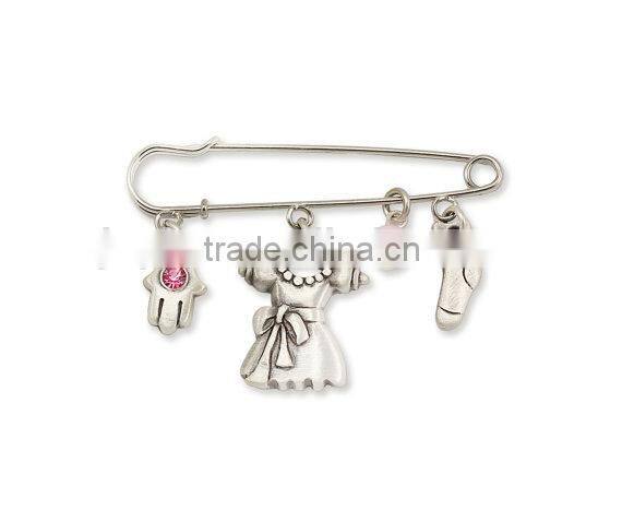 Baby Girl Newborn Gift carriage pin My Princess Hamsa Evil Eye Protect Gemstone crystal Jewelry