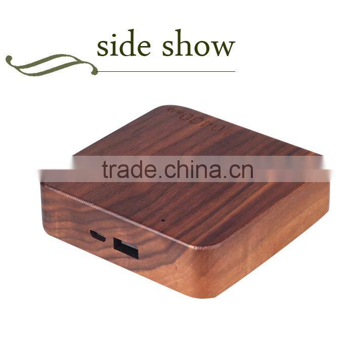 Wood/Bamboo Wireless Power Bank, Wireless charger in Power Bank for Smartphone