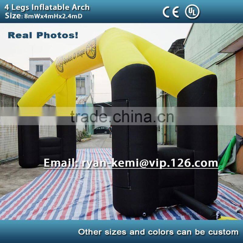 inflatable finish line arch yellow black