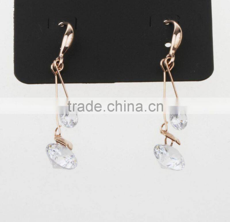 Rose Gold Fashion Hook Earring with Crystal