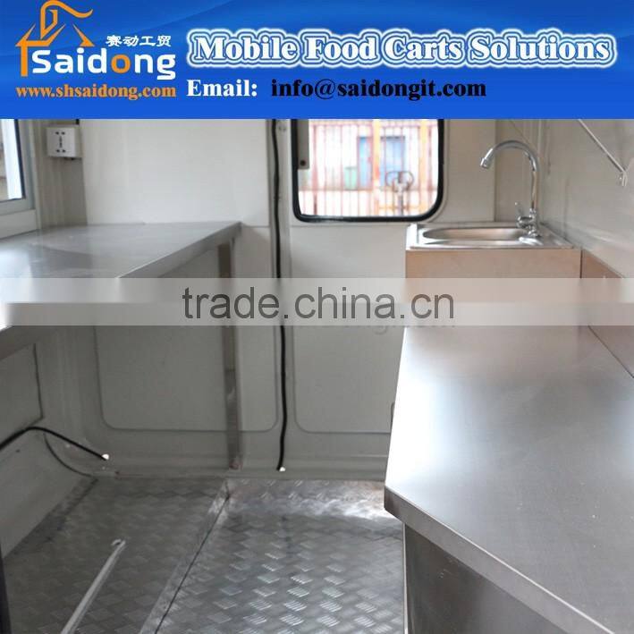 stainless steel mobile food truck/ ice cream cart/ hot dog mobile food car
