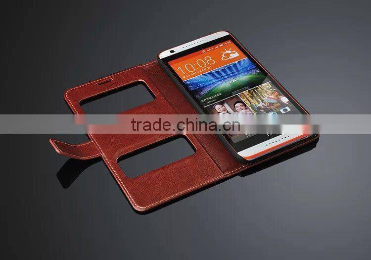 new china products for sale Stand Design Double View Window Leather wallet case cover for htc desire 820 factory price