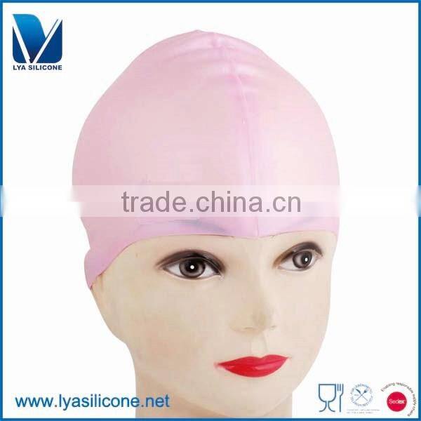 2016 newest design custom printed silicone swim cap for long hair silicone swim cap