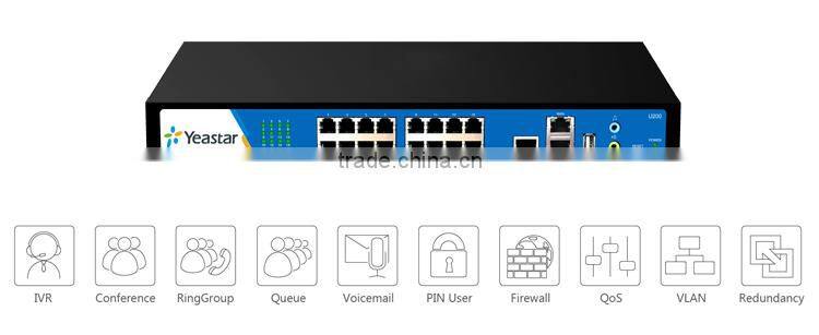 Yeastar 200 users PSTN BRI GSM UMTS VOIP IP PBX system