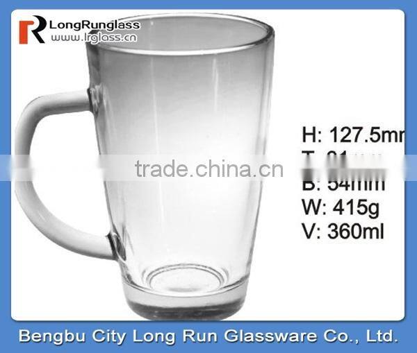 LongRun 12oz top quality standard size cold beer mugs glass water glass with handle
