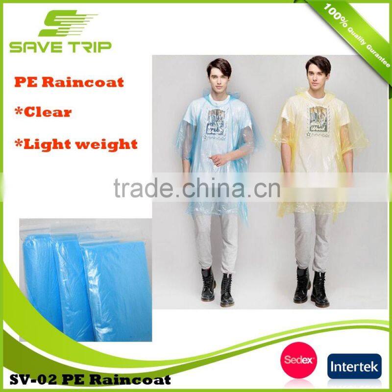 10 Years manufacturer experience factory supply waterproof disposable transparent plastic rainwear