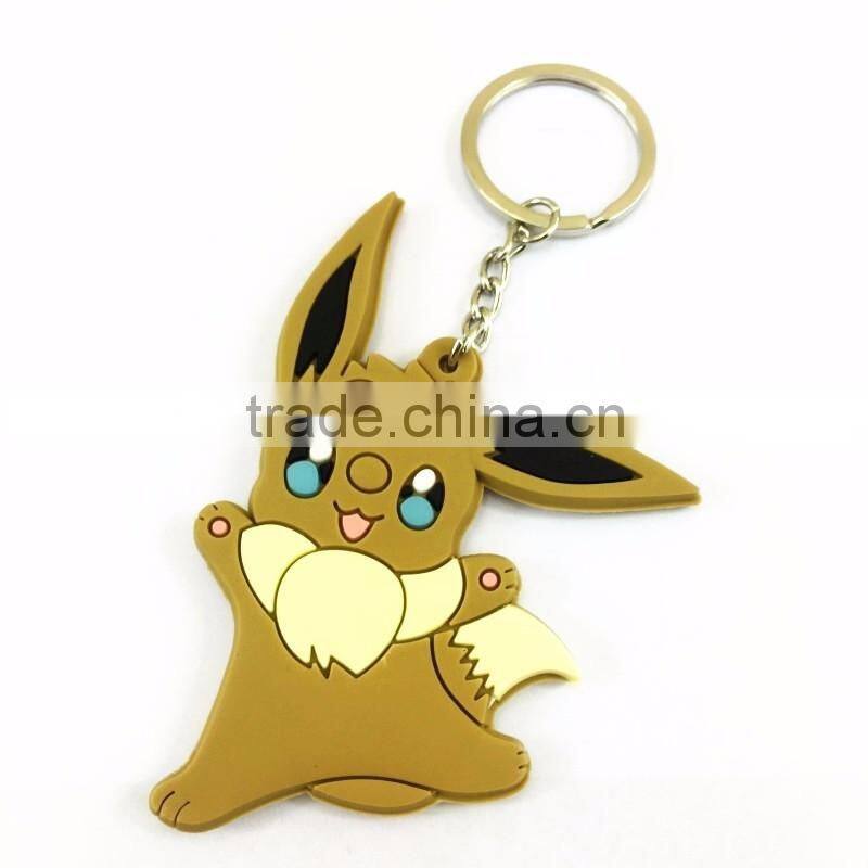Newest design Animation Shaped Rubber Key ring Wholesale Key chain Manufacture