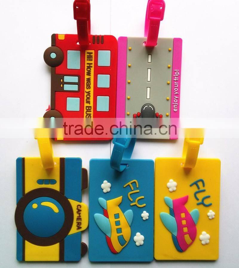 Wholesale Manufacture Custom Airplane Shaped Bag Tag Soft PVC Rubber Luggage Tag