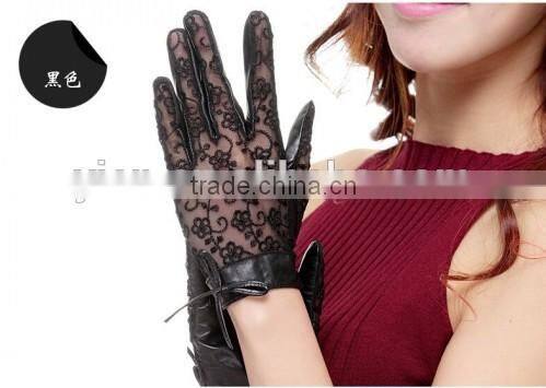Stylish Girls Sexy Lace Gloves Purple Black Leather Sexy Lace Gloves