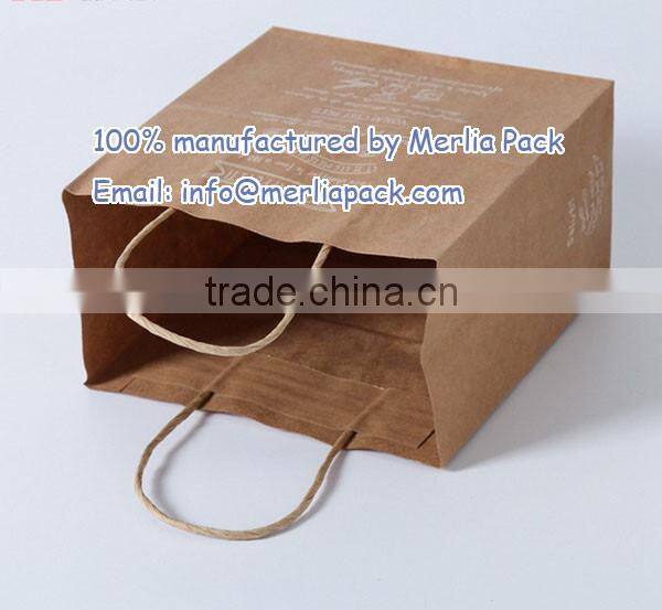 BROWN TWISTED HANDLE KRAFT PAPER CARRIER BAGS 120 GSM PREMIUM PULP BAGS