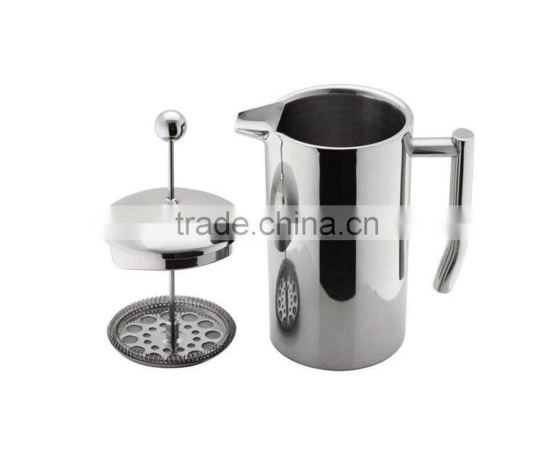 1000ml Satin Polished Stainless Steel Double-Wall coffee press