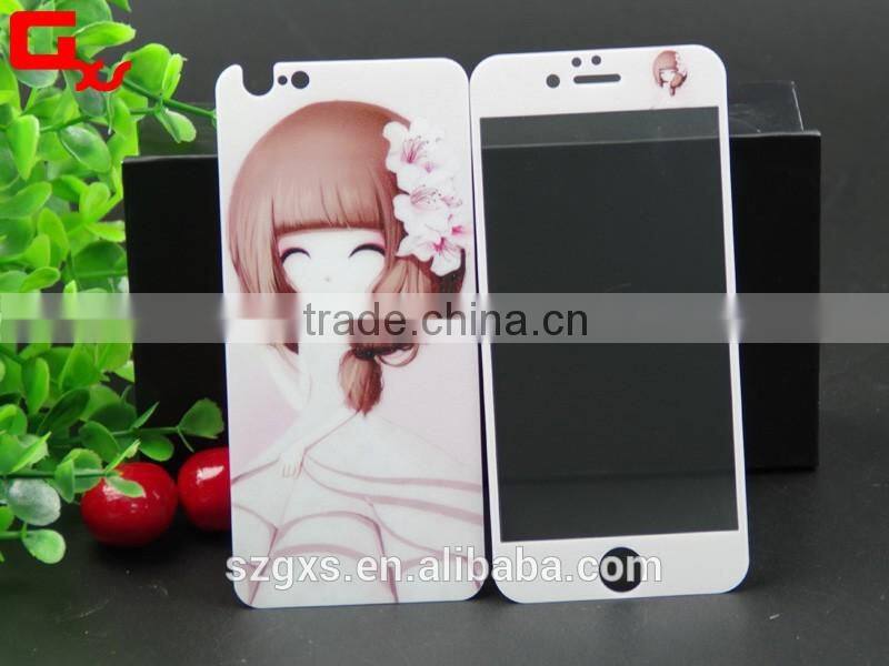 cartoon tempered glass screen protector for iphone front and back glass screen film
