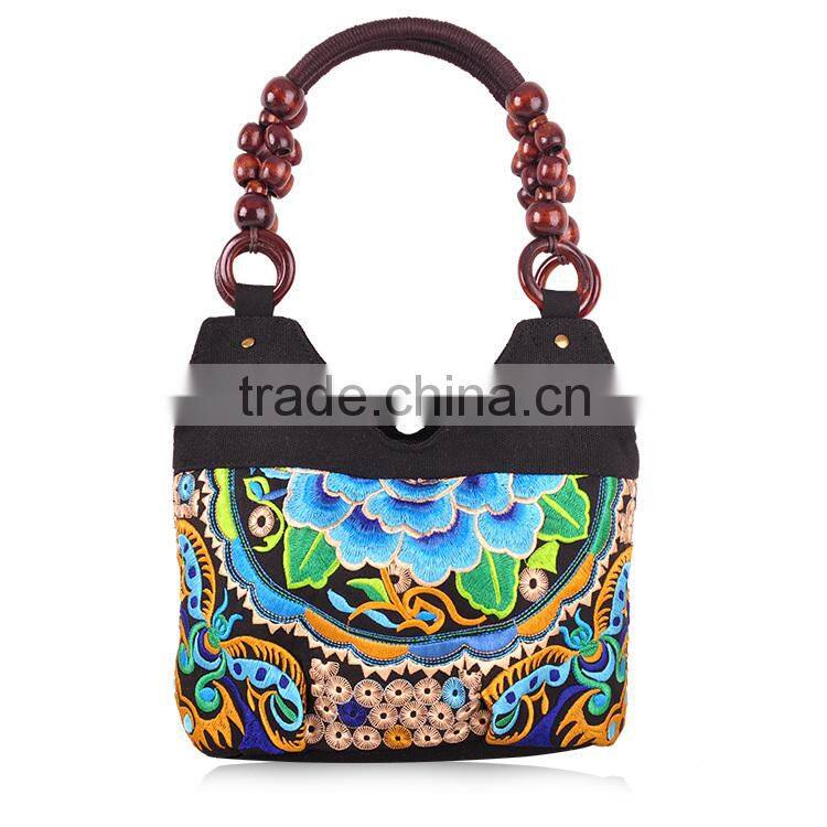 Cheap casual canvas bag indian handmade embroidery lady shoulder bag