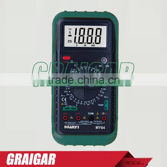 MY64 Digital Multimeter Voltmeter Ohm Electrical & AC/DC Professional Electric Voltmeter Ammeter
