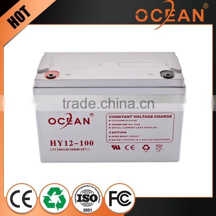 Large power great power 12v 100ah flat top gel battery 12v