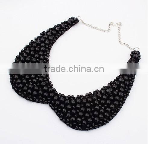 Hot Selling Black White Pearl Choker Vintage Pendant Statement Necklace Women Fashion Necklaces for Women 2014