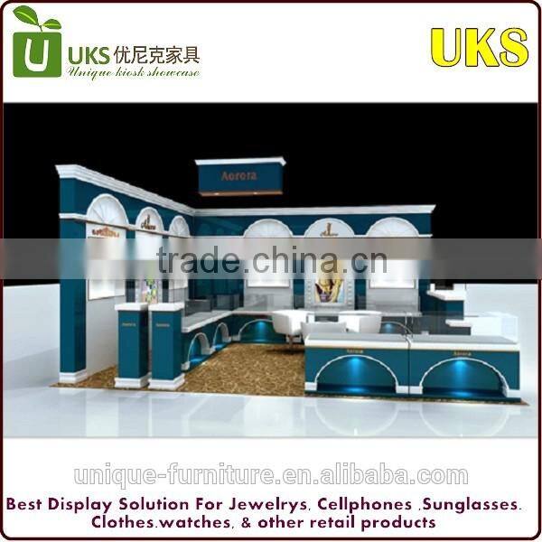 Wooden Jewelry Shop display kiosk/gemstone display kiosk in mall