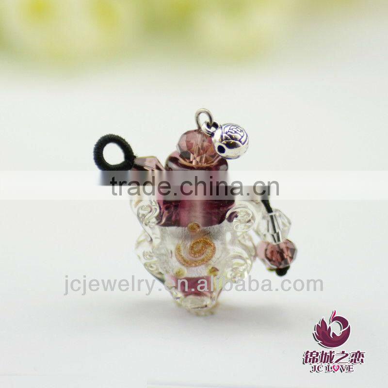 murano glass Bottle wish jewellery Semi-finished Pendant necklace for rose
