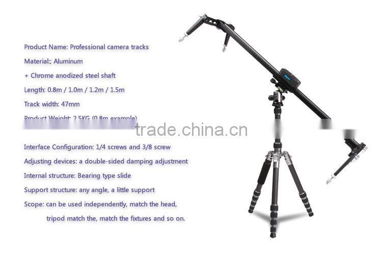 New released video camera slider 80cm for DV camcorder with pan head