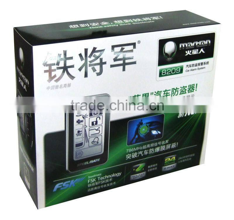 two way vibrating car alarm security system 8209-R with touch screen transmitter