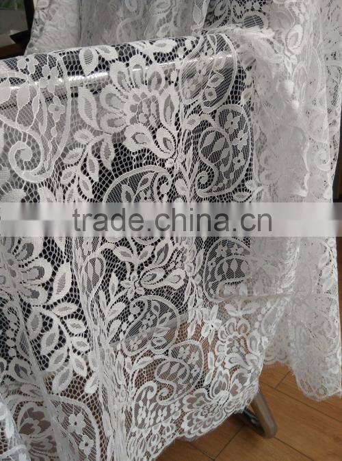 white quipure eyelash lace fabric for girl dress
