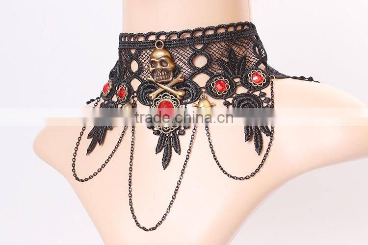 MYLOVE Vintage Gothic Antique Bronze Skull Pendant Necklace Punk Halloween Jewelry Gift MLY267