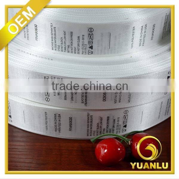 Custom printed garment label and tag