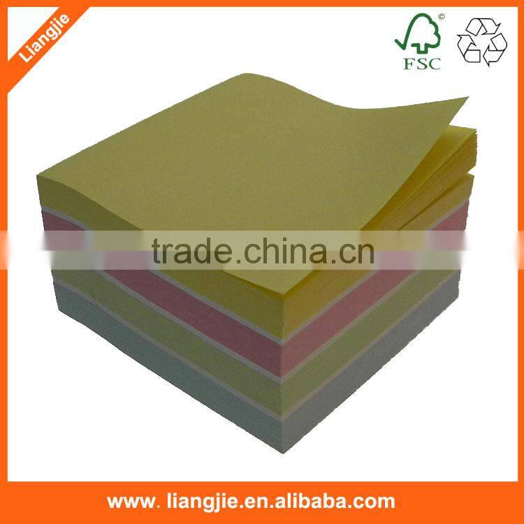 Eco-friendly promotional neon and colorful sticky note pad customed office and school self-adhesive note pad