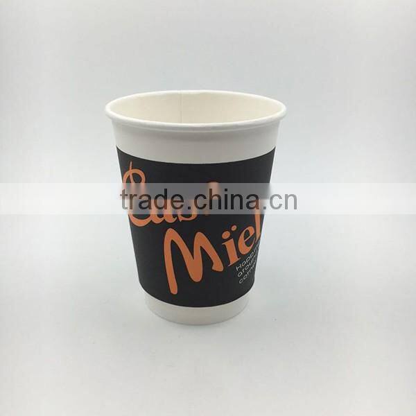 12oz disposable double wall coffee cup with customer logo