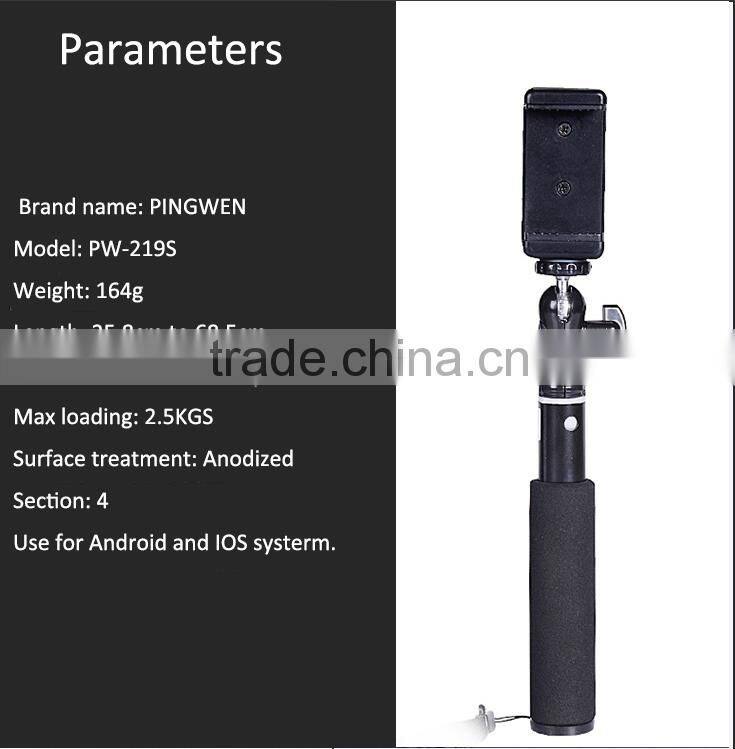 Color optional mini selfie stick for smartphone factory wholesale wireless monopod
