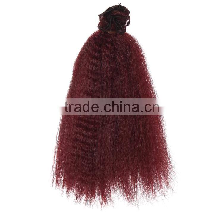 15cm length synthetic afro yaki hair piece for DIY doll wig