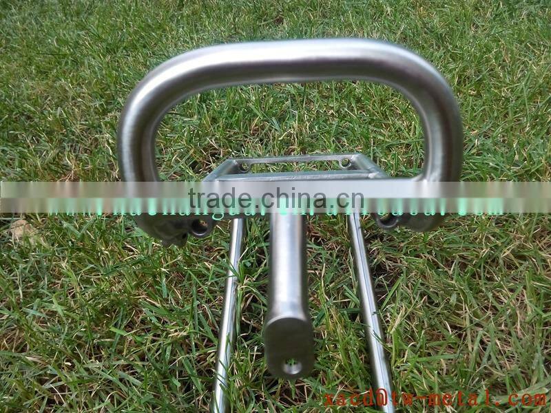 titanium bicycle front rack with handing brush finished