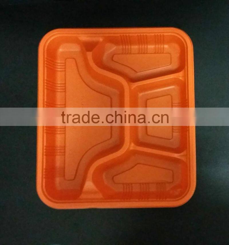 Disposable take-away food container with lid 3 compartment microwavable