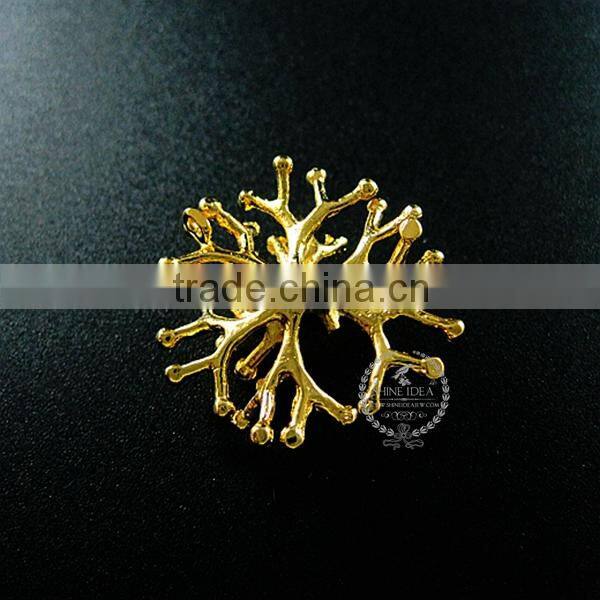 25*25mm gold plated brass coral branch pendant charm DIY supplies 1850241