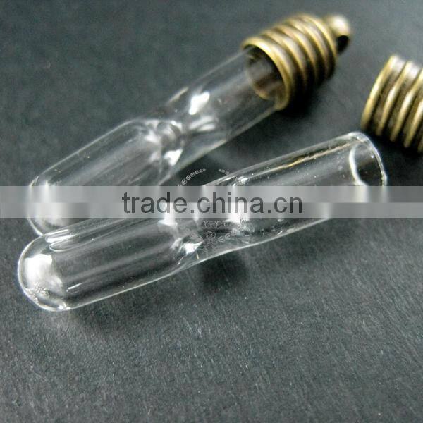 6x28mm sand glass bottle 3mm mouth bronze bail hourglass timer perfume vial pendant wish charm DIY supplies 1810278