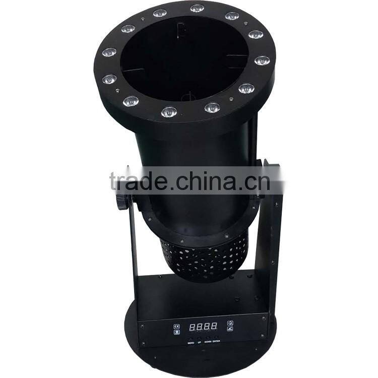 Three Years Warranty DMX512 Stage Spray Height 8-10m 15x3w RGB 1200w LED Cannon Confetti Machine