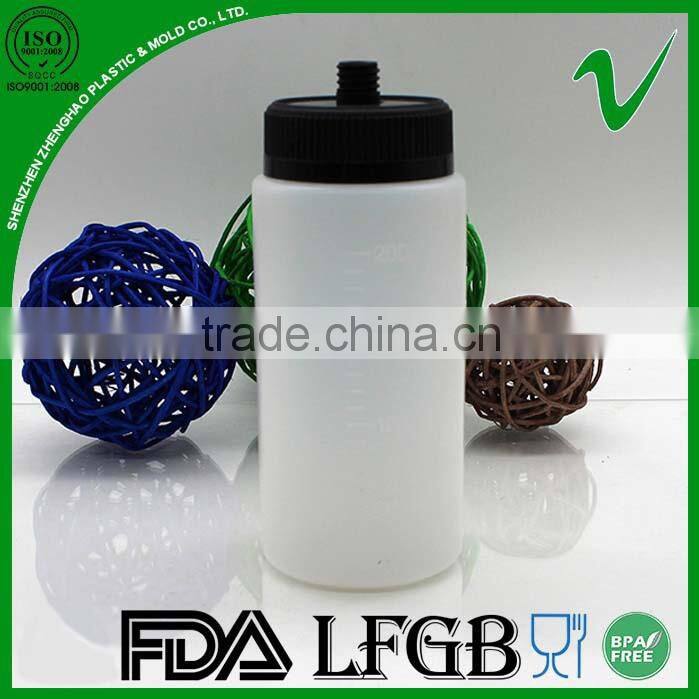 recycled black cap 7oz plastic HDPE bottle for water wide mouth