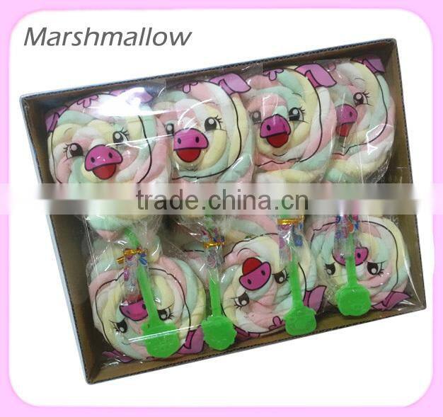 personalized multi-color wisted marshmallow lollipop candy