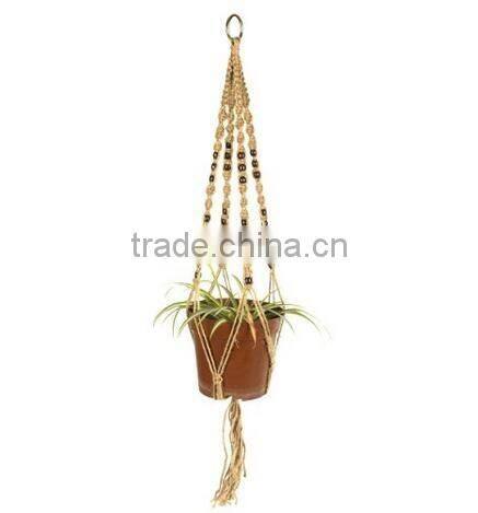 Wholesale 2016 Colorful Hanging Basket Plant Hanger Holders Large for Indoor and Outdoor Jute Rope 48 Inch