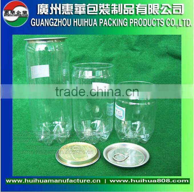 wholesale 500ml Transparent PET Plastic Soda Can