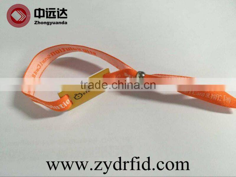 woven NFC bracelets for events with ntag213 / ultralight chip with laser code and heat transfer fashion style