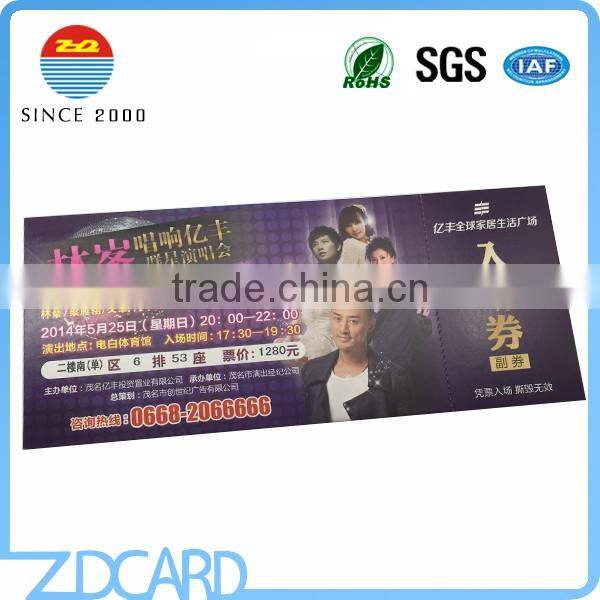 Custom Printing RFID Paper Entrance Ticket Wholesale