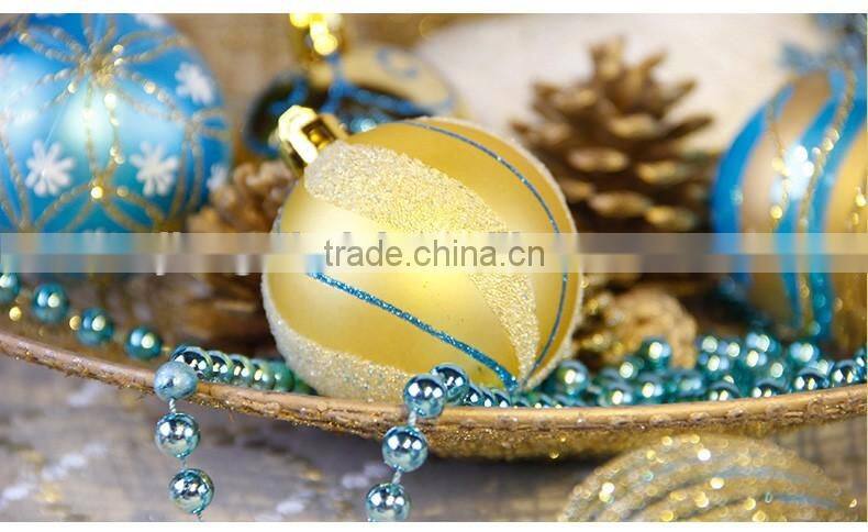 6cm Gold Blue Christmas tree ornaments holiday activities space decoration ornaments