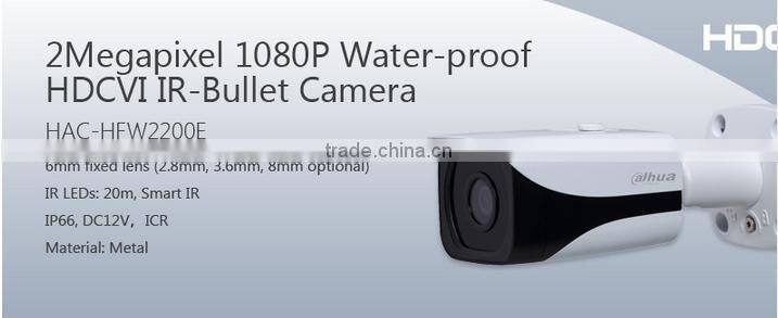 Bullet waterproof 2mp 1080p ir hdcvi cctv camera HAC-HFW2200E in stock