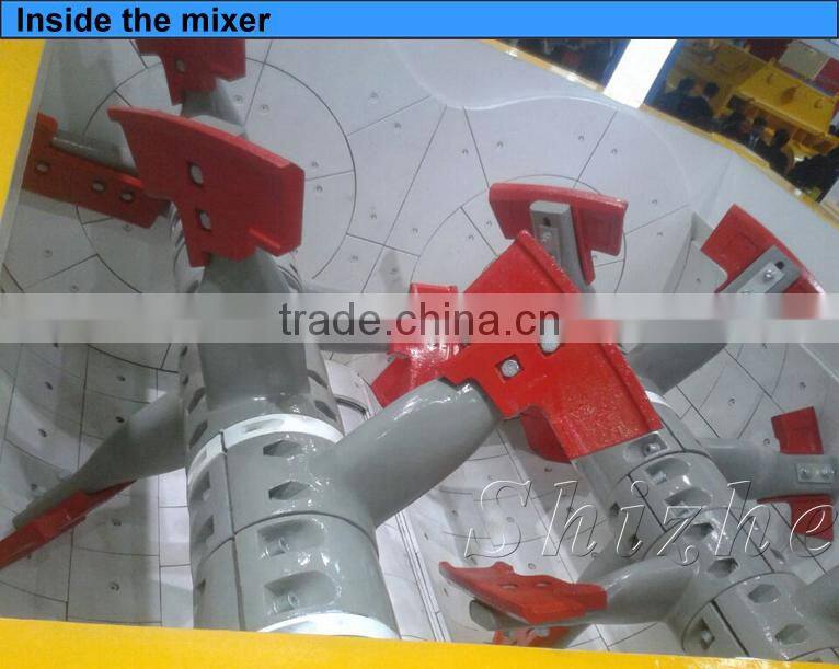 Hydraulic discharging double-shaft 1500 concrete mixer lift