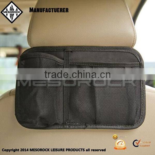 Black car seat storage organizer hanging with multi mesh pocket car hanging bag