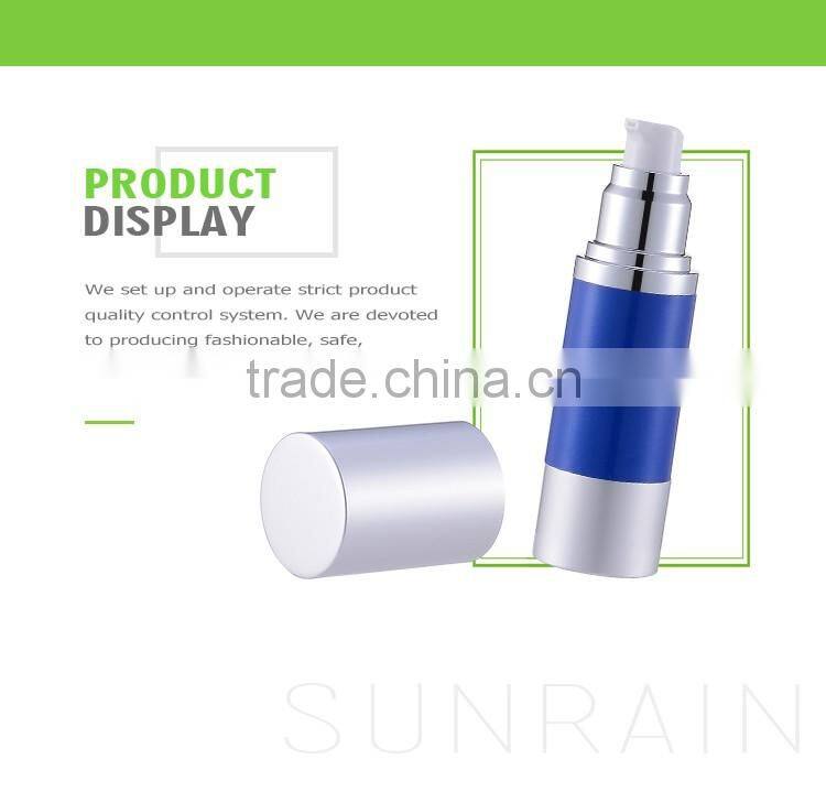 China hot sale cosmetic airless bottle empty container