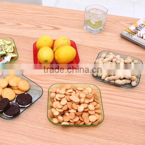 Colored Transparent Snack Dishes/Candy Fruit Holder Plate package of 4pcs