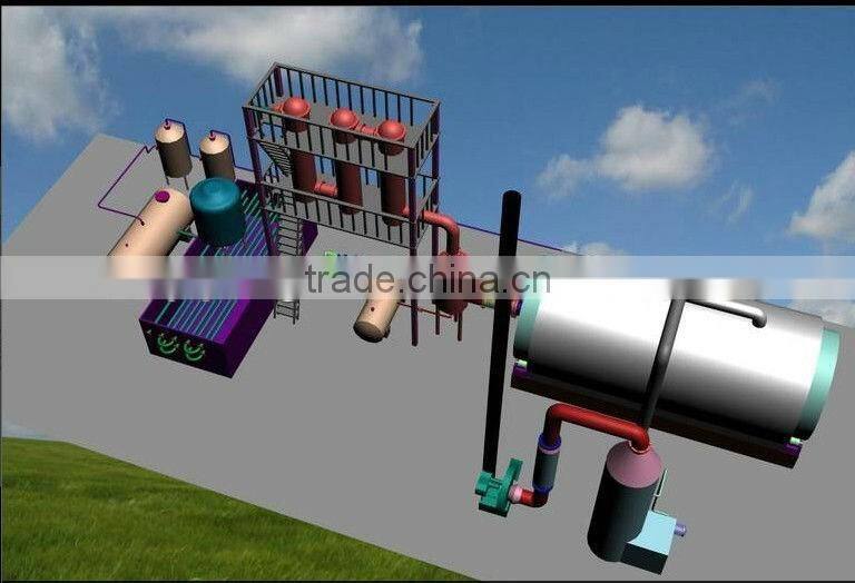 continuous crude oil recycling plant by negative distillation way